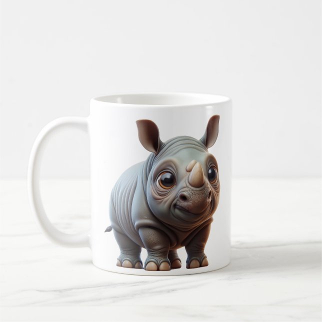 Taza De Café Diseño de caracteres rinocerontes Personalizados A (Izquierda)