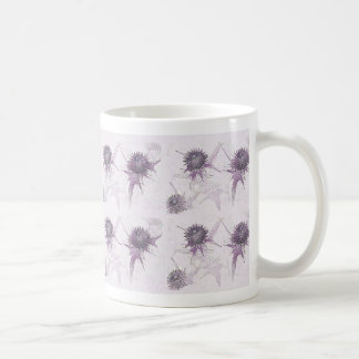 Taza De Café Diseño de cardo púrpura de la naturaleza