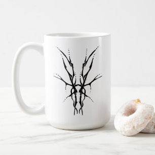 Taza De Café Diseño de caza de cráneo de ciervo tribal negro