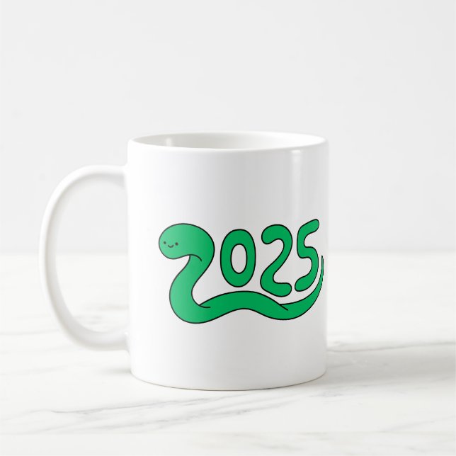 Taza De Café Diseño de celebración temática de Año Nuevo 2025 (Izquierda)