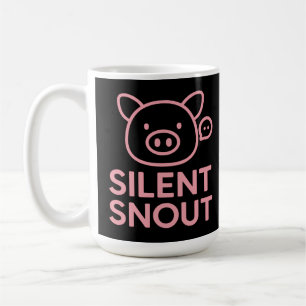 Taza De Café Diseño de cerdo rosa minimalista lindo hocico sile