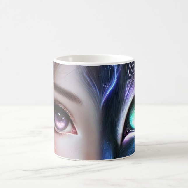 Taza De Café Diseño de Chica de gato bonito (Centro)