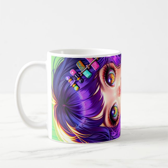 Taza De Café Diseño de Chica feliz (Izquierda)