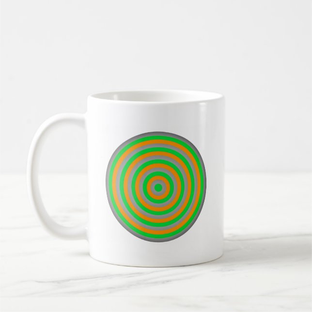 Taza De Café Diseño de Círculo Concéntrico Colorido Personaliza (Izquierda)