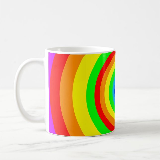 Taza De Café Diseño de Círculo de Arcoíris-40686 (Izquierda)