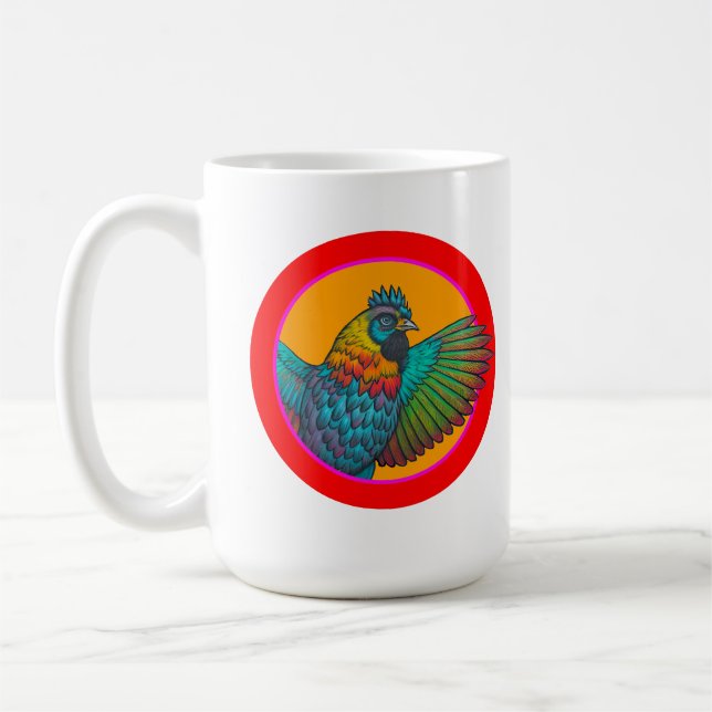 Taza De Café diseño de círculo de pollo (Izquierda)