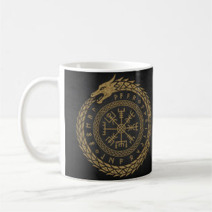 Taza De Café Diseño de círculo de runas de serpiente nórdica Ve