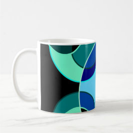 Taza De Café Diseño de círculos de intersección azul y verde