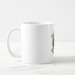 Taza De Café Diseño de cita loca floral de vaca de las Highland