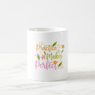 Taza De Café Diseño de cita motivacional La práctica hace la pe