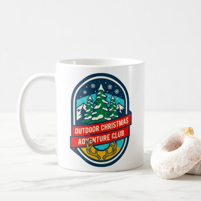 Taza De Café Diseño de clubes de aventura para Navidades al air (Con donut)
