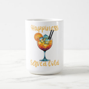 Taza De Café Diseño de cóctel de felicidad servido frío
