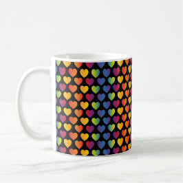 Taza De Café Diseño de corazón de arcoíris minimalista elegante