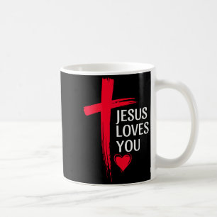 Taza De Café Diseño de corazón de cruz de amor cristiano Jesús 