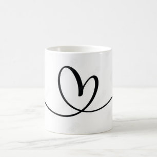 Taza De Café Diseño de corazón flojo, ambiente casual, dibujado