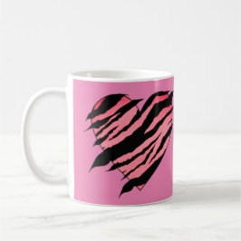 Taza De Café Diseño de corazón rosado y negro