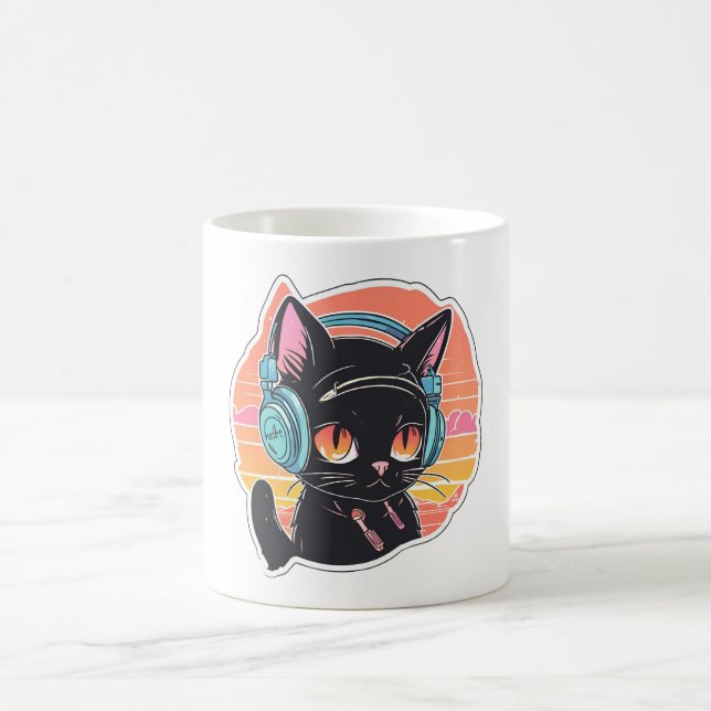 Taza De Café Diseño de cosecha de kitten (Centro)