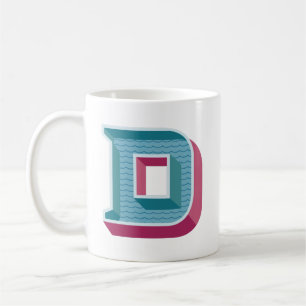 Taza De Café Diseño de cosecha Monograma D Café Inicial Mug