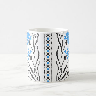 Taza De Café Diseño de costillas de flor azul