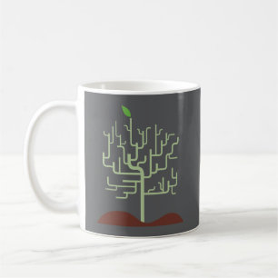 Taza De Café Diseño de crecimiento de metamorfosis simbólica