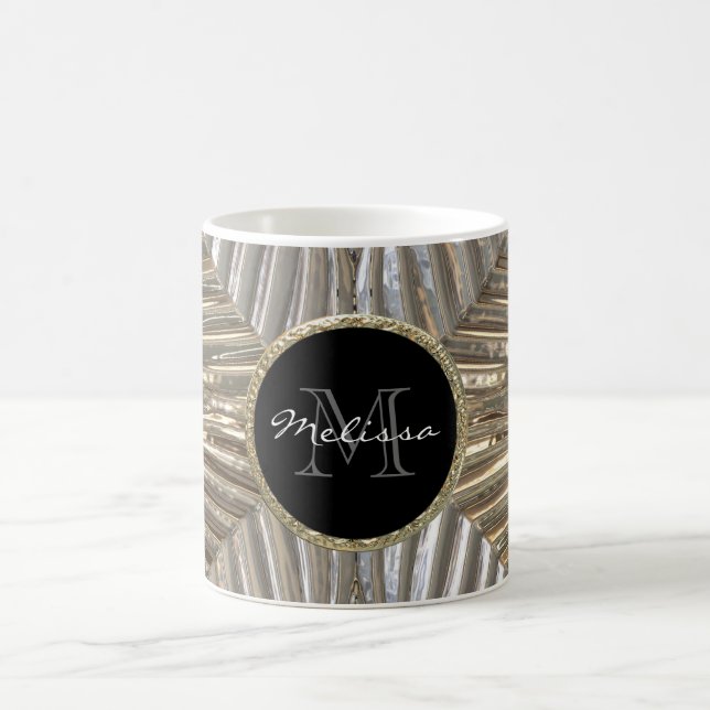 Taza De Café Diseño de cristal metálico del oro de plata (Centro)