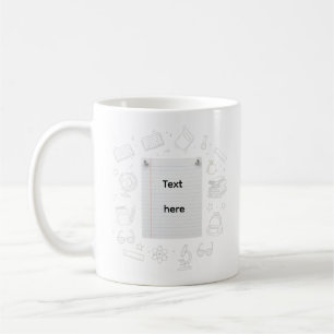 Taza De Café Diseño de cuaderno de garabatos para la escuela Re