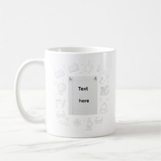 Taza De Café Diseño de cuaderno de garabatos para la escuela Re
