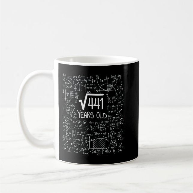 Taza De Café Diseño de cumpleaños 21 - Raíz cuadrada de 441 21  (Izquierda)