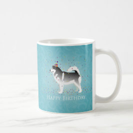 Taza De Café Diseño de cumpleaños de Alaskan Malamute