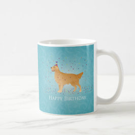 Taza De Café Diseño de cumpleaños feliz de Golden Retriever