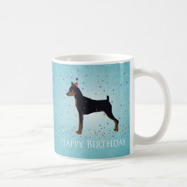 Taza De Café Diseño de cumpleaños feliz de Pinscher en miniatur