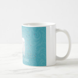 Taza De Café Diseño de cumpleaños feliz del perro esquimal esta