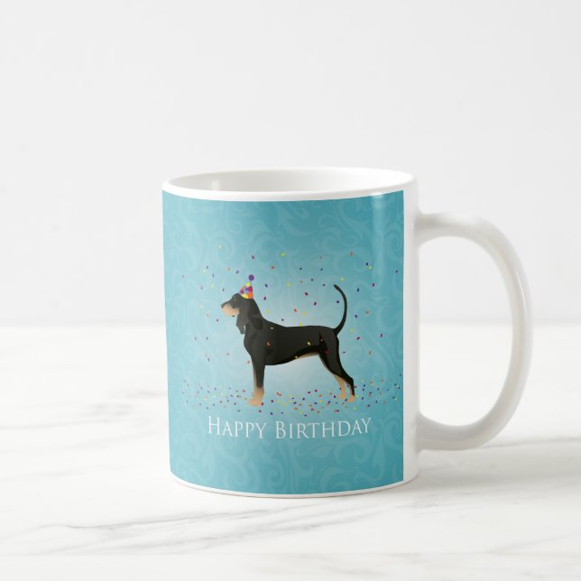 Taza De Café Diseño de cumpleaños feliz para negros y tan hongo (Derecha)