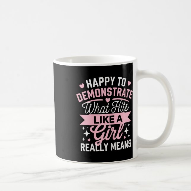Taza De Café Diseño de Declaración de Chica de Karate Poderosa  (Derecha)