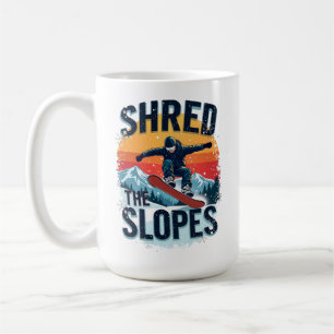 Taza De Café Diseño de Deportes de Invierno - "Shred the Slopes