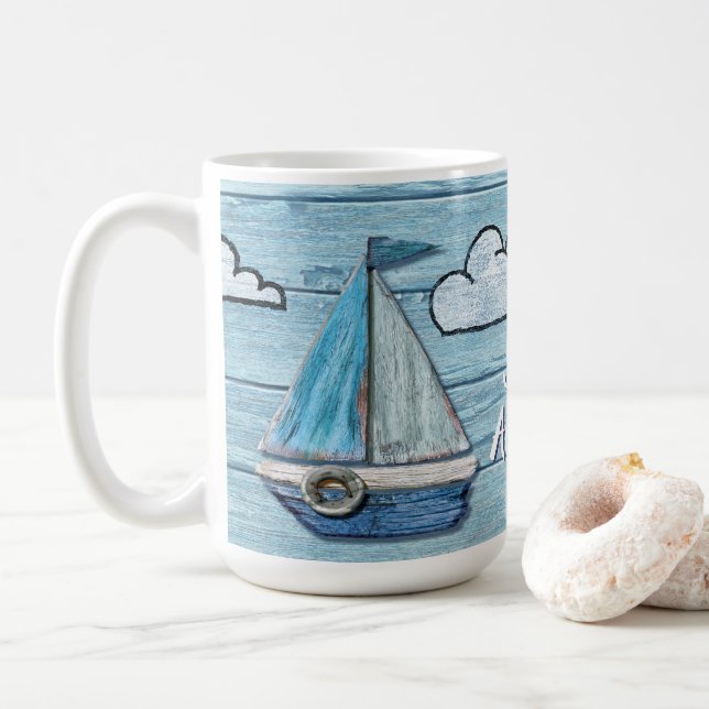 Taza De Café Diseño de Driftwood Beach Yacht tazón de café alto (Con donut)