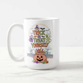 Taza De Café Diseño de dulces y calabazas de Halloween