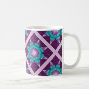 Taza De Café Diseño de Edredón de Estrella Solitaria Morada