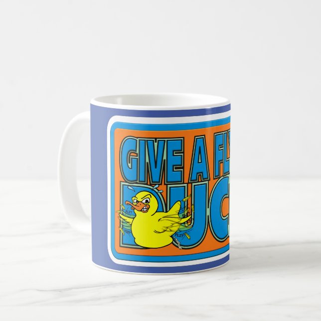 TAZA DE CAFÉ DISEÑO DE EDUCADO 4X4 FUNNY ANGRY DUCK (Anverso izquierdo)