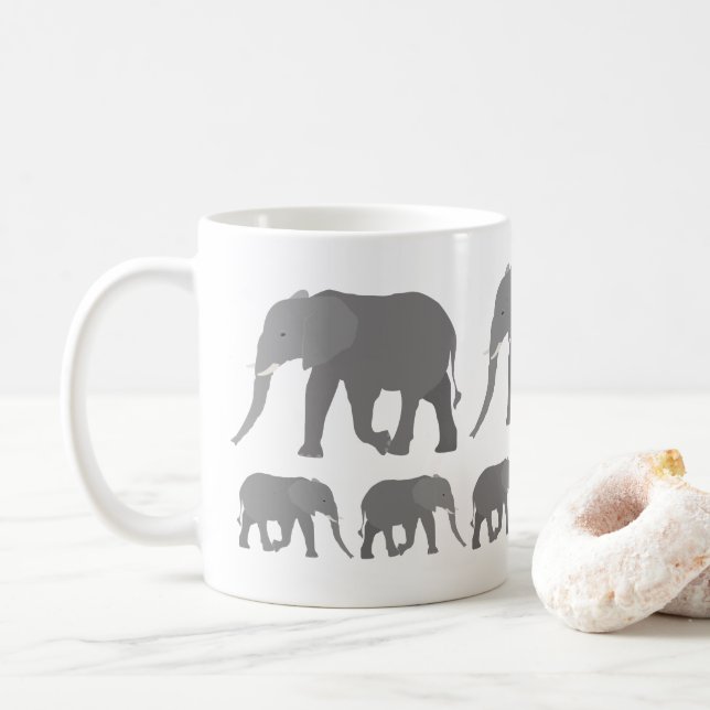 Taza De Café Diseño de elefantes (Con donut)