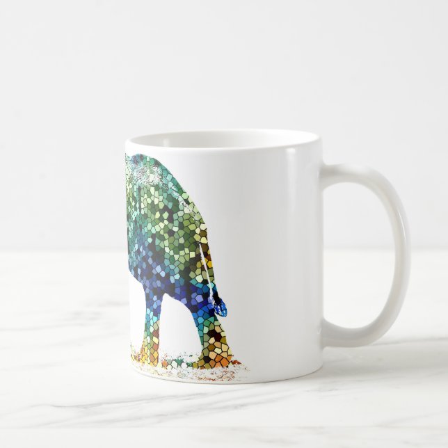 Taza De Café Diseño de elefantes mosaicos 36 (Derecha)