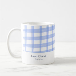 Taza De Café Diseño de Entramado Azul Simplemente Moderno