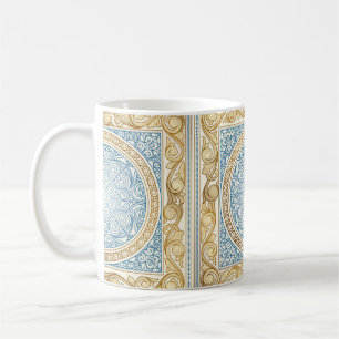Taza De Café Diseño de época dorado ornamental