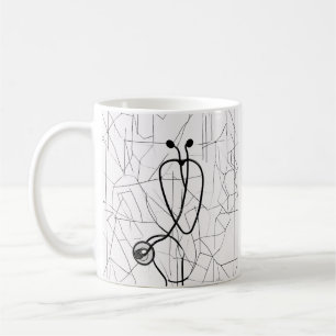 Taza De Café Diseño de estetoscopio minimalista de vida de enfe