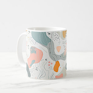 Taza De Café Diseño de estilo Memphis con patrón continuo, fond