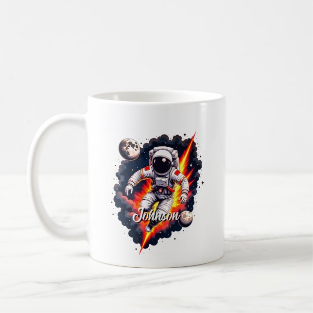 Taza De Café diseño de exploración espacial de astronauta  (Izquierda)