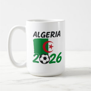 Taza De Café Diseño de fanático de fútbol de Argelia 2026 con e
