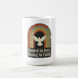 Taza De Café Diseño de fe arraigado y creciente