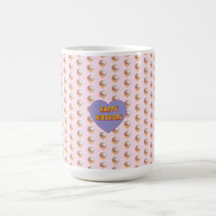 Taza De Café Diseño de Feliz Cumpleaños con Globo de Corazón Pa