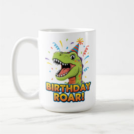 Taza De Café Diseño de fiesta de cumpleaños de dinosaurio adora